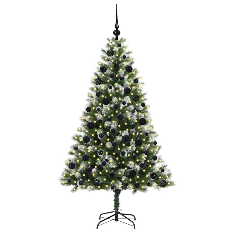 Load image into Gallery viewer, Vidaxl kunstmatige scharnierkerstboom met bedekte sneeuw 180 cm