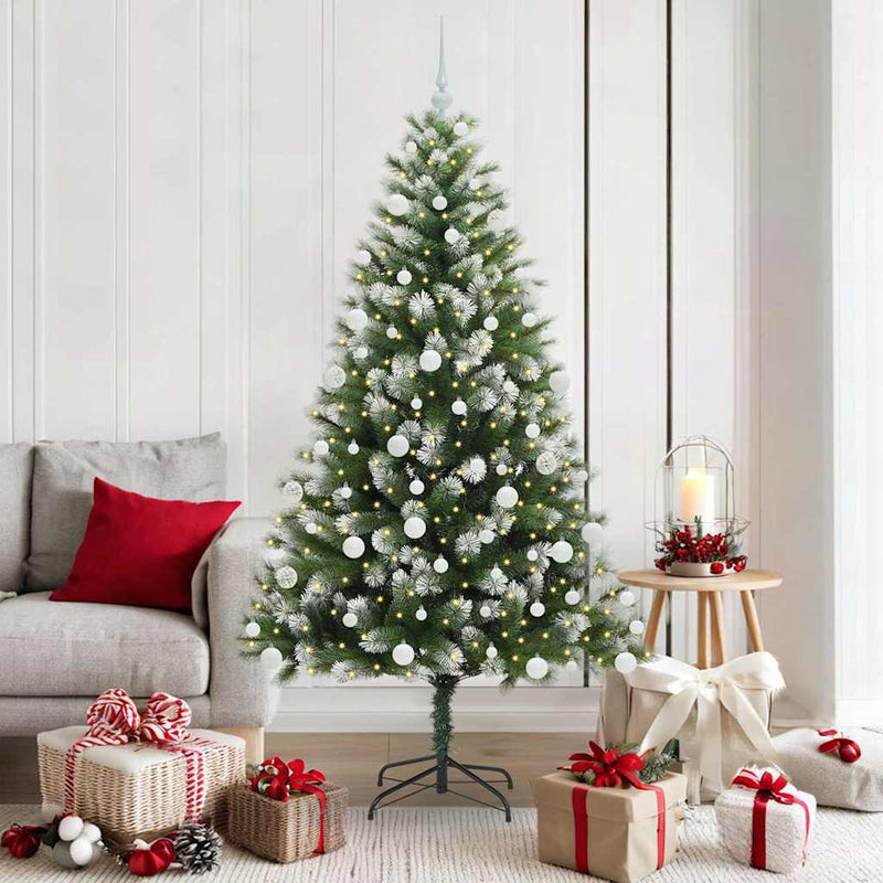 Load image into Gallery viewer, Vidaxl kunstmatige scharnierkerstboom met bedekte sneeuw 180 cm