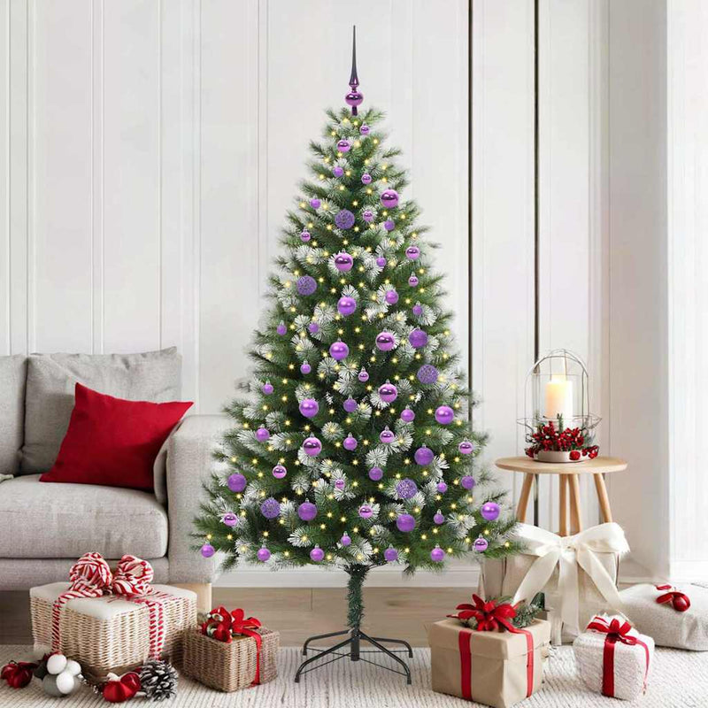 Load image into Gallery viewer, Vidaxl kunstmatige scharnierkerstboom met bedekte sneeuw 180 cm
