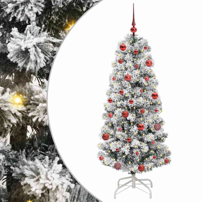 Load image into Gallery viewer, Vidaxl kunstmatige inklapbare kerstboom groen en wit 150 cm