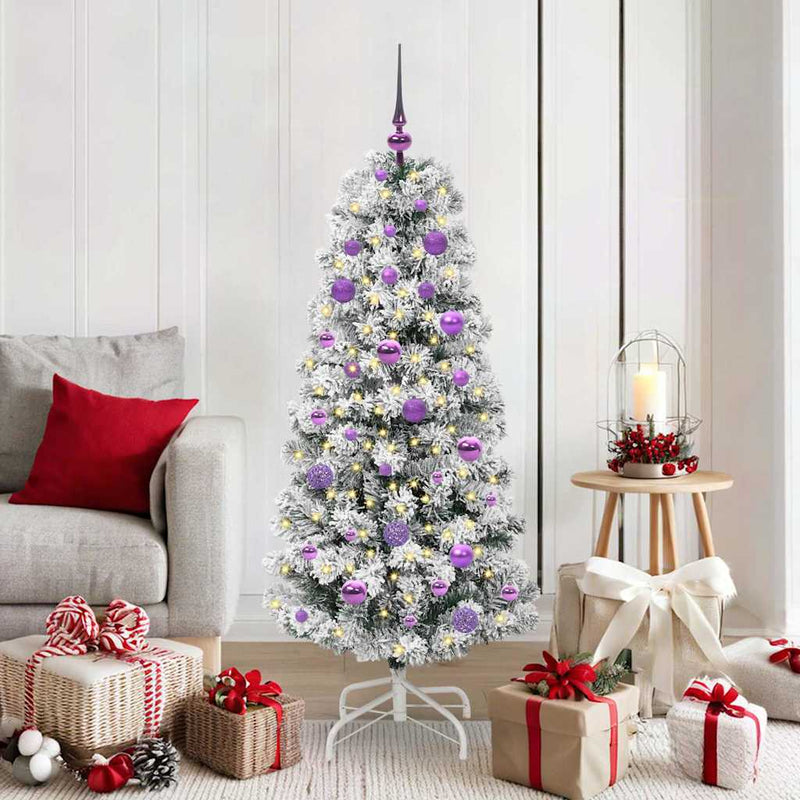 Load image into Gallery viewer, Vidaxl kunstmatige inklapbare kerstboom groen en wit 150 cm