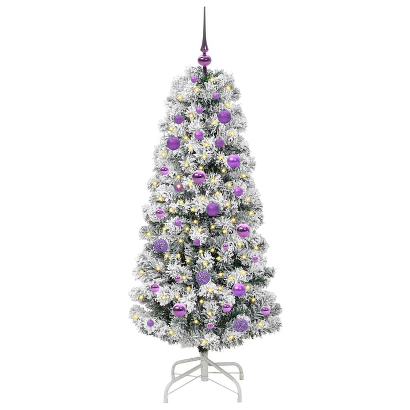 Load image into Gallery viewer, Vidaxl kunstmatige inklapbare kerstboom groen en wit 150 cm
