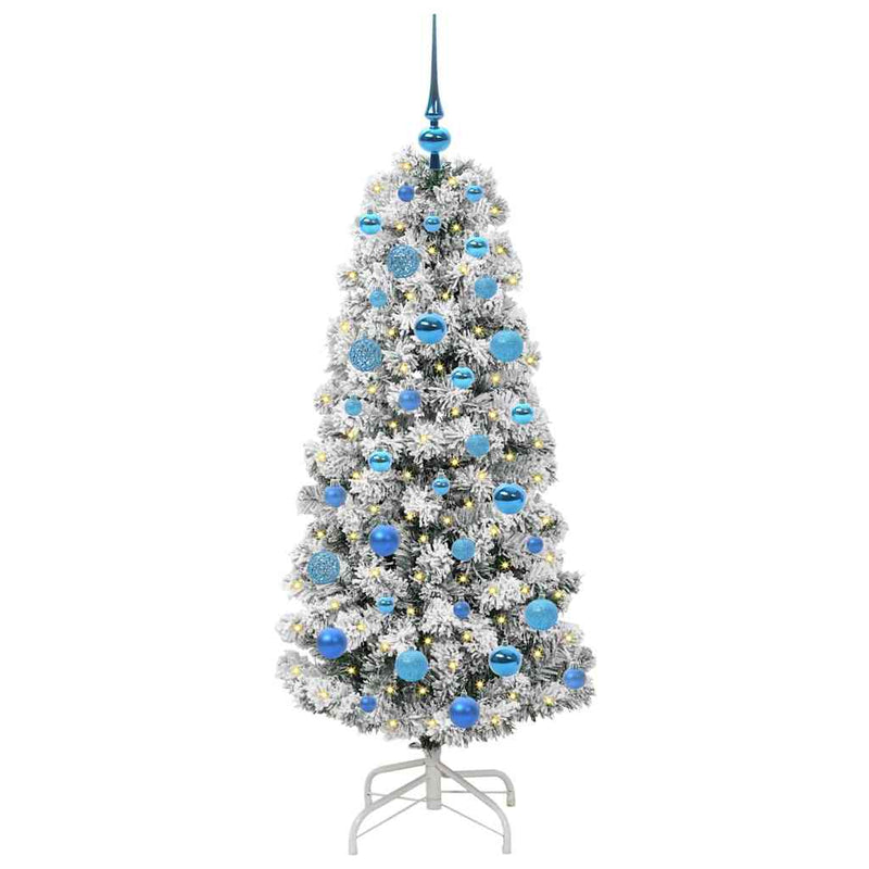 Load image into Gallery viewer, Vidaxl kunstmatige inklapbare kerstboom groen en wit 150 cm