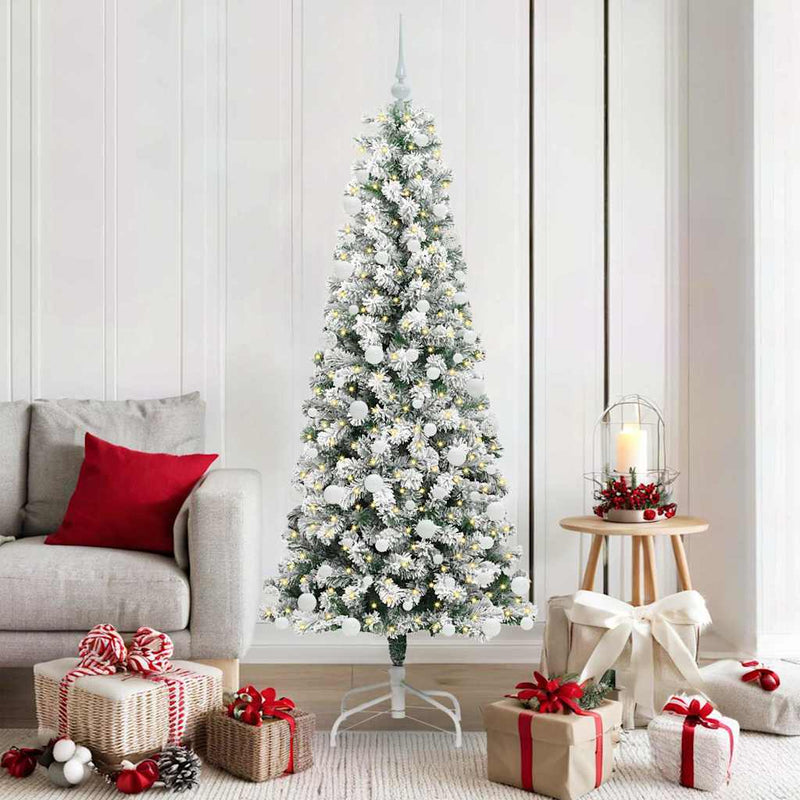 Load image into Gallery viewer, Vidaxl kunstmatige inklapbare kerstboom groen en wit 180 cm
