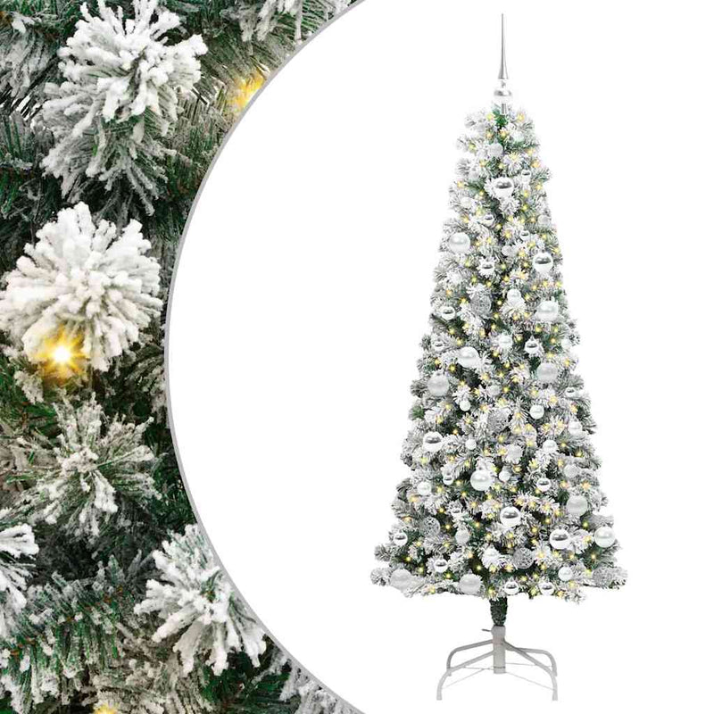 Load image into Gallery viewer, Vidaxl kunstmatige inklapbare kerstboom groen en wit 180 cm