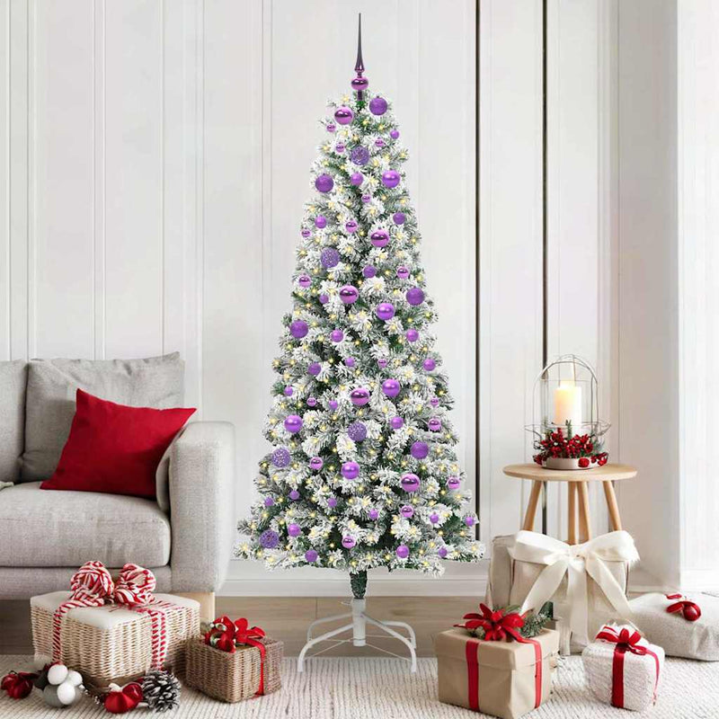 Load image into Gallery viewer, Vidaxl kunstmatige inklapbare kerstboom groen en wit 180 cm