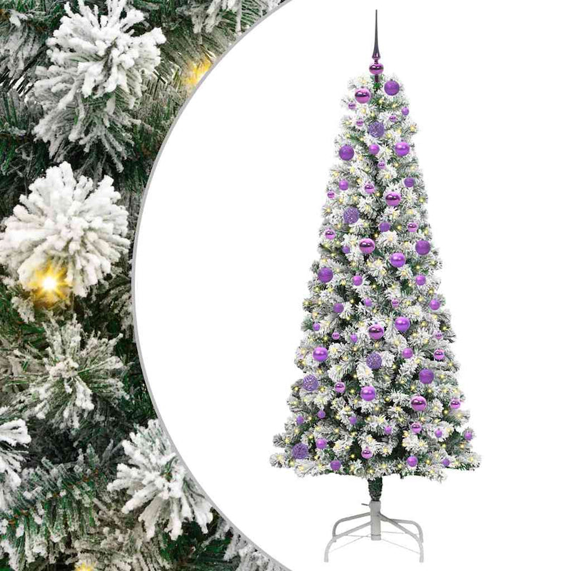 Load image into Gallery viewer, Vidaxl kunstmatige inklapbare kerstboom groen en wit 180 cm