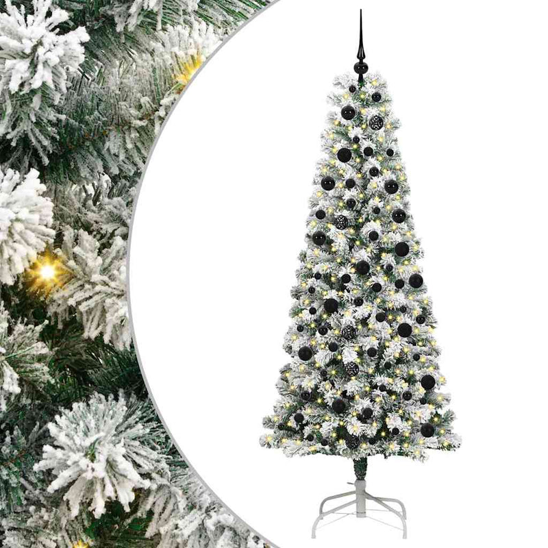 Load image into Gallery viewer, Vidaxl kunstmatige inklapbare kerstboom groen en wit 210 cm