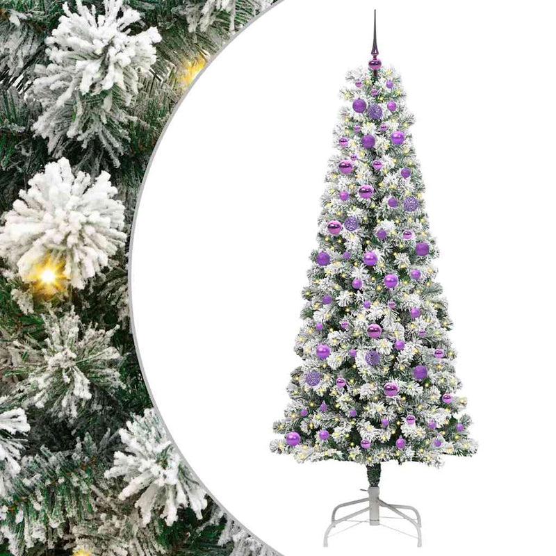 Load image into Gallery viewer, Vidaxl kunstmatige inklapbare kerstboom groen en wit 210 cm