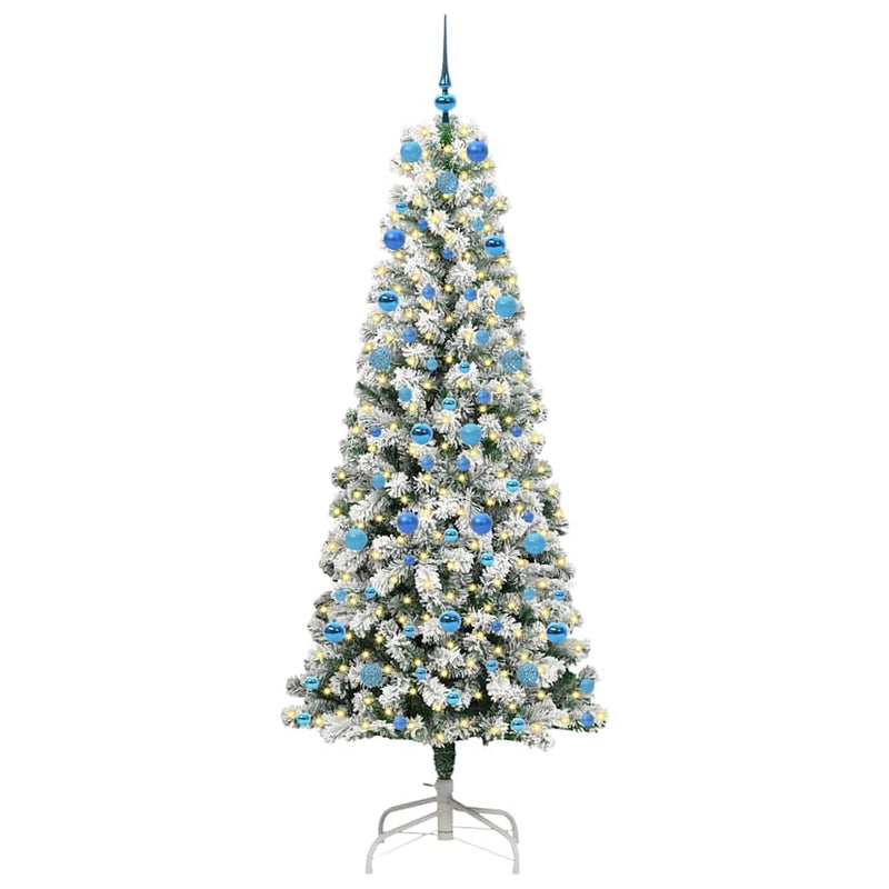 Load image into Gallery viewer, Vidaxl kunstmatige inklapbare kerstboom groen en wit 210 cm