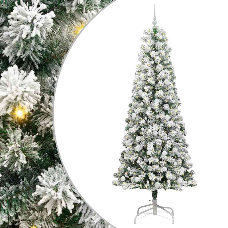 Load image into Gallery viewer, Vidaxl kunstmatige inklapbare kerstboom groen en wit 240 cm
