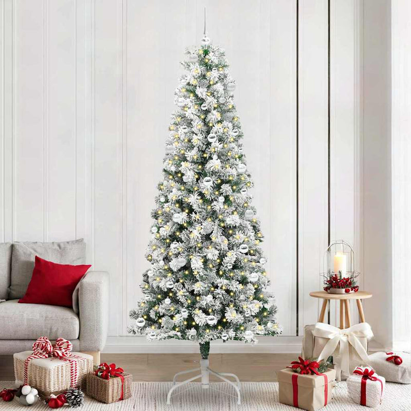 Load image into Gallery viewer, Vidaxl kunstmatige inklapbare kerstboom groen en wit 240 cm