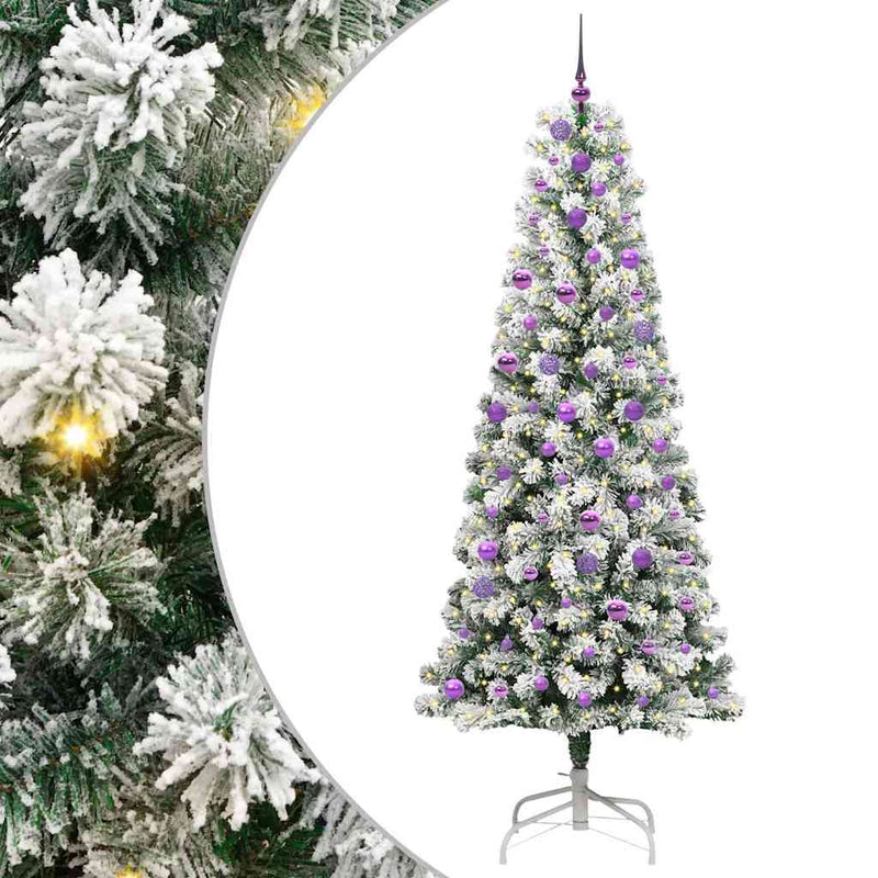 Load image into Gallery viewer, Vidaxl kunstmatige inklapbare kerstboom groen en wit 240 cm