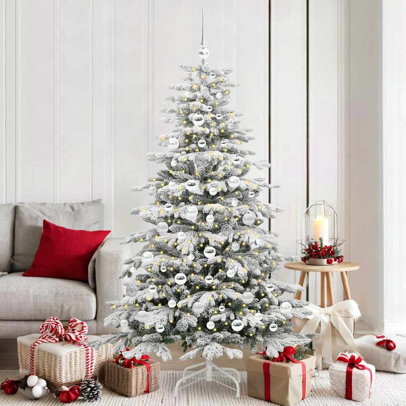 Load image into Gallery viewer, Vidaxl kunstmatige inklapbare kerstboom wit 180 cm pe en pvc