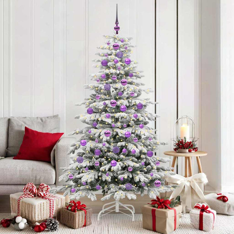 Load image into Gallery viewer, Vidaxl kunstmatige inklapbare kerstboom wit 180 cm pe en pvc