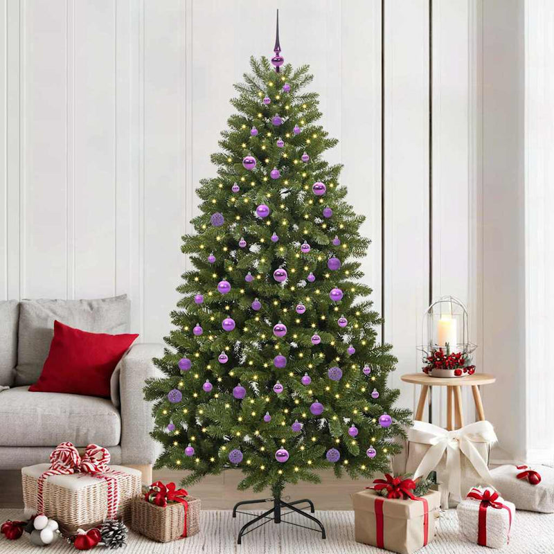 Load image into Gallery viewer, Vidaxl kunstkerstboom met 300 led groen 210 cm pvc en metaal