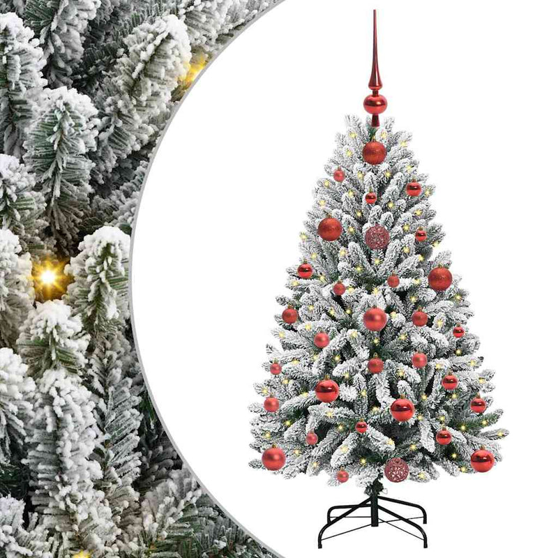 Load image into Gallery viewer, Vidaxl kunstkerstboom met 150 led groen en wit 120 cm pvc en metaal