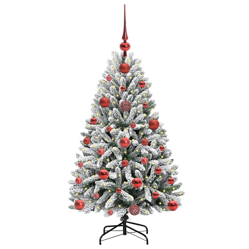 Load image into Gallery viewer, Vidaxl kunstkerstboom met 150 led groen en wit 120 cm pvc en metaal