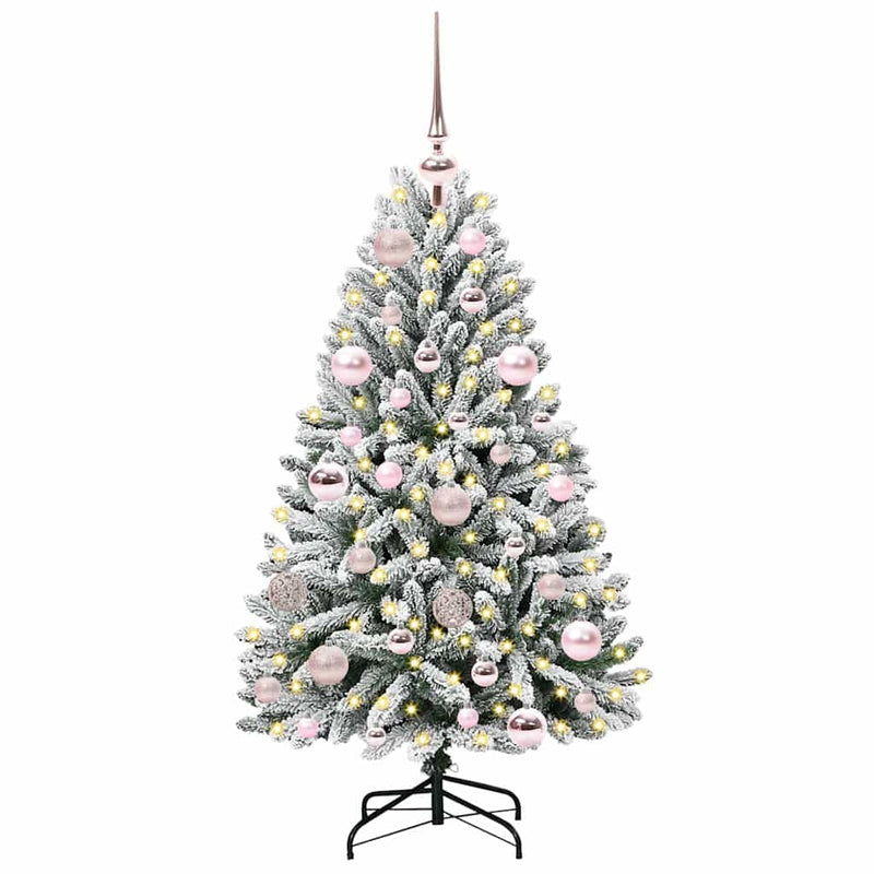 Load image into Gallery viewer, Vidaxl kunstkerstboom met 150 led groen en wit 120 cm pvc en metaal