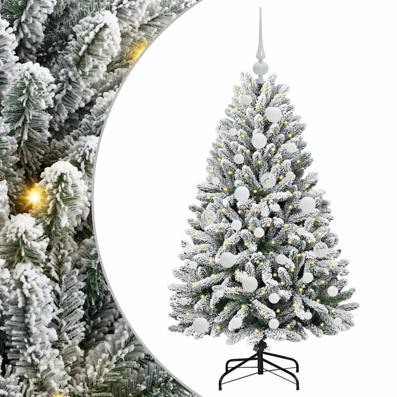 Load image into Gallery viewer, Vidaxl kunstkerstboom met 150 led groen en wit 120 cm pvc en metaal