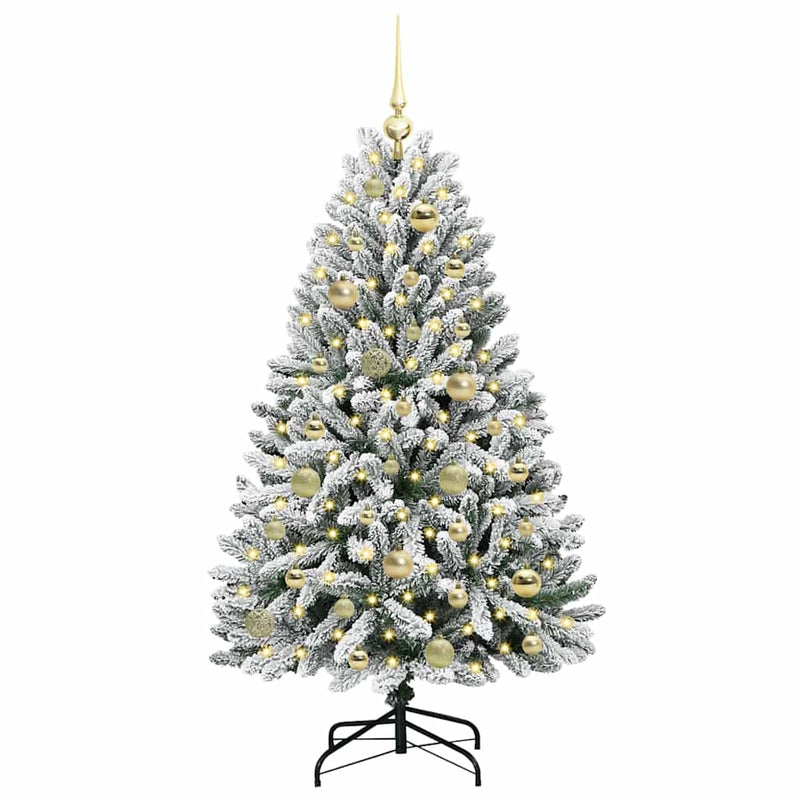 Load image into Gallery viewer, Vidaxl kunstkerstboom met 150 led groen en wit 120 cm pvc en metaal
