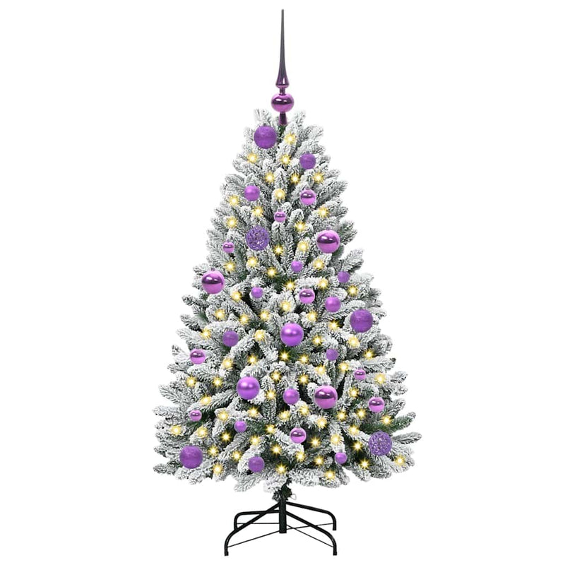 Load image into Gallery viewer, Vidaxl kunstkerstboom met 150 led groen en wit 120 cm pvc en metaal
