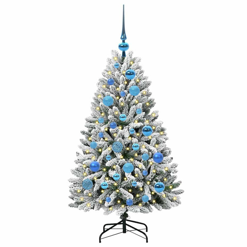 Load image into Gallery viewer, Vidaxl kunstkerstboom met 150 led groen en wit 120 cm pvc en metaal