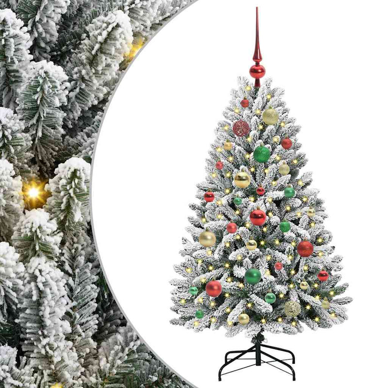 Load image into Gallery viewer, Vidaxl kunstkerstboom met 150 led groen en wit 120 cm pvc en metaal