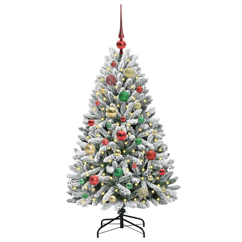 Load image into Gallery viewer, Vidaxl kunstkerstboom met 150 led groen en wit 120 cm pvc en metaal