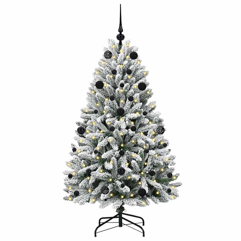 Load image into Gallery viewer, Vidaxl kunstkerstboom met 150 led groen en wit 150 cm pvc en metaal