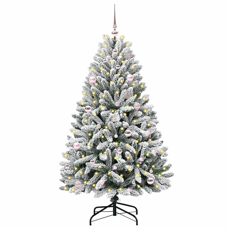 Load image into Gallery viewer, Vidaxl kunstkerstboom met 150 led groen en wit 150 cm pvc en metaal
