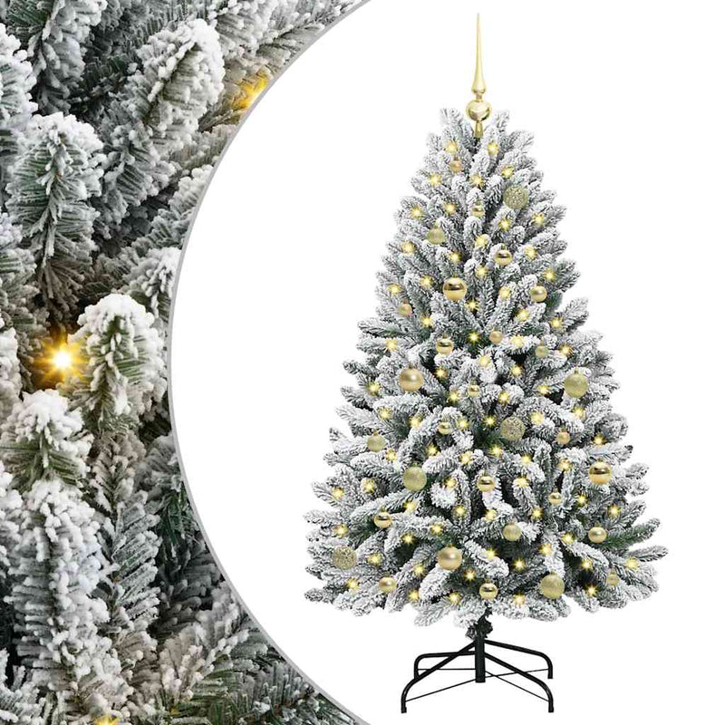 Load image into Gallery viewer, Vidaxl kunstkerstboom met 150 led groen en wit 150 cm pvc en metaal