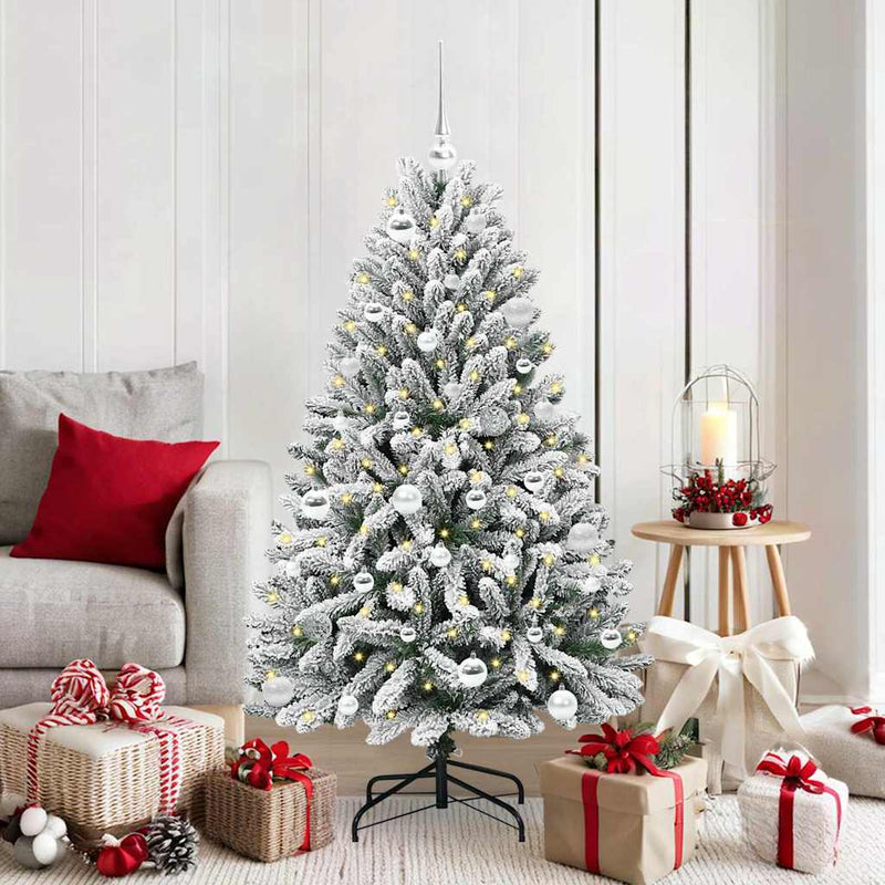 Load image into Gallery viewer, Vidaxl kunstkerstboom met 150 led groen en wit 150 cm pvc en metaal