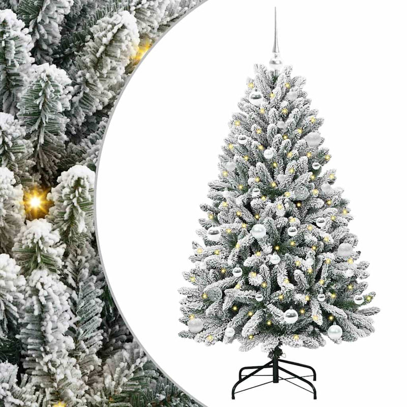 Load image into Gallery viewer, Vidaxl kunstkerstboom met 150 led groen en wit 150 cm pvc en metaal
