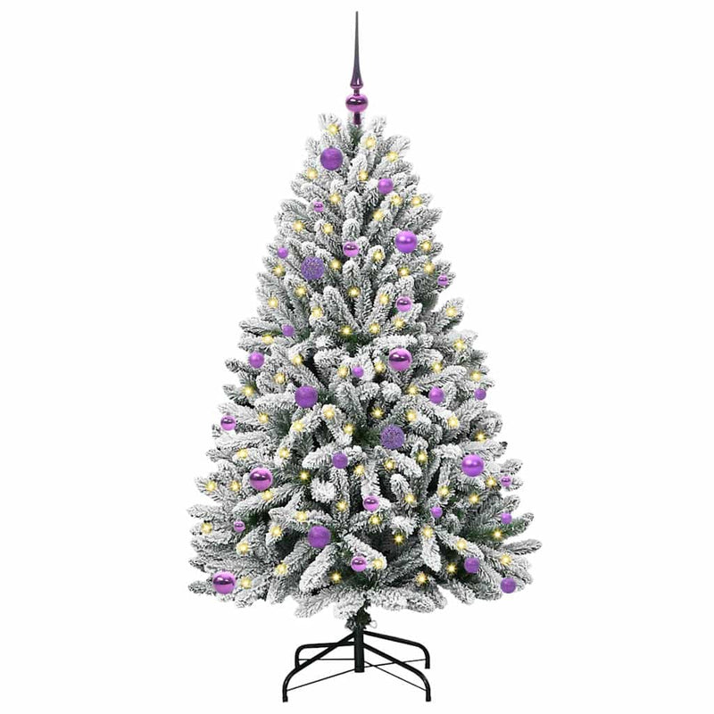 Load image into Gallery viewer, Vidaxl kunstkerstboom met 150 led groen en wit 150 cm pvc en metaal
