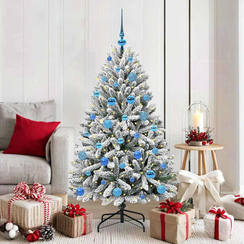 Load image into Gallery viewer, Vidaxl kunstkerstboom met 150 led groen en wit 150 cm pvc en metaal