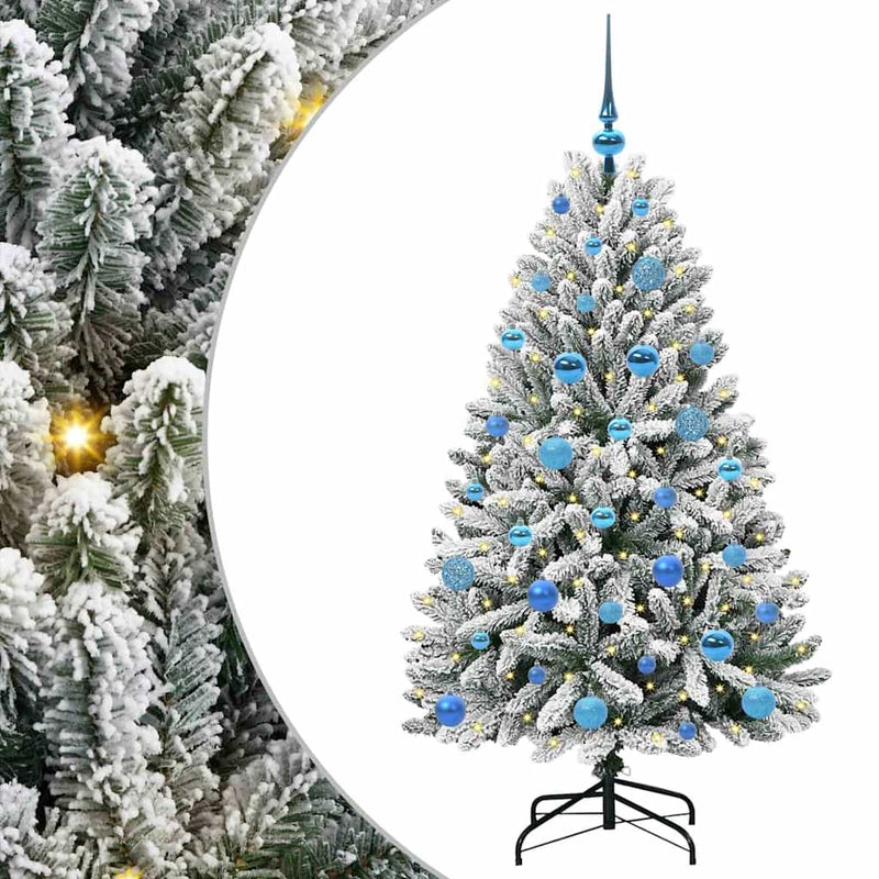 Load image into Gallery viewer, Vidaxl kunstkerstboom met 150 led groen en wit 150 cm pvc en metaal