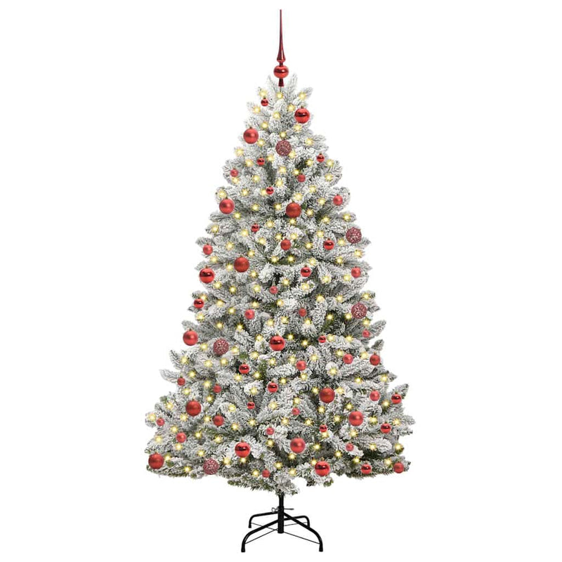Load image into Gallery viewer, Vidaxl kunstkerstboom met 300 led groen en wit 180 cm pvc en metaal