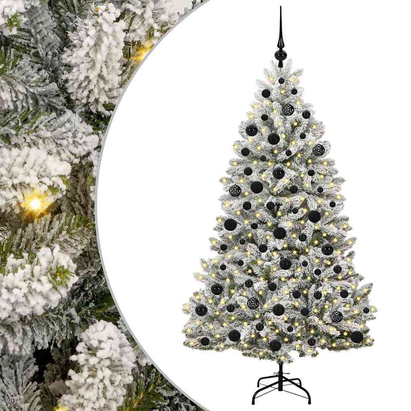 Load image into Gallery viewer, Vidaxl kunstkerstboom met 300 led groen en wit 180 cm pvc en metaal