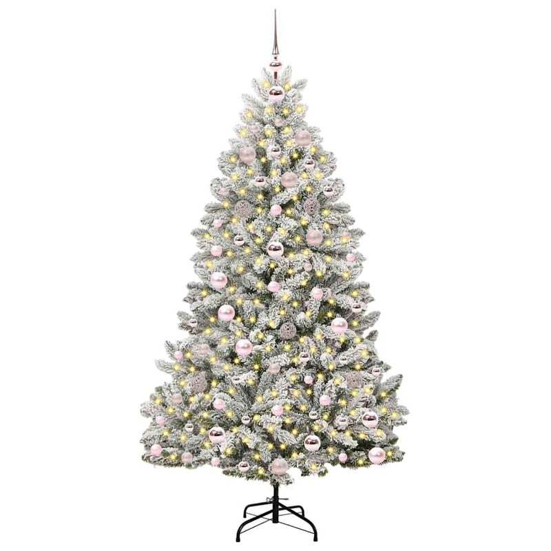 Load image into Gallery viewer, Vidaxl kunstkerstboom met 300 led groen en wit 180 cm pvc en metaal
