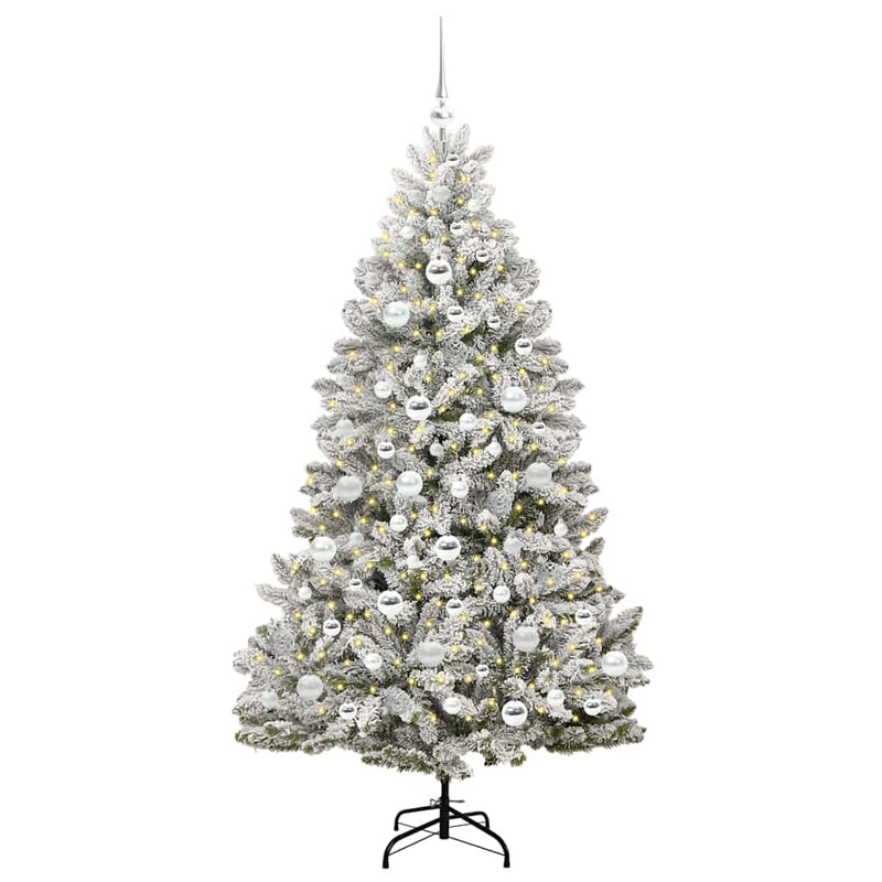 Load image into Gallery viewer, Vidaxl kunstkerstboom met 300 led groen en wit 180 cm pvc en metaal