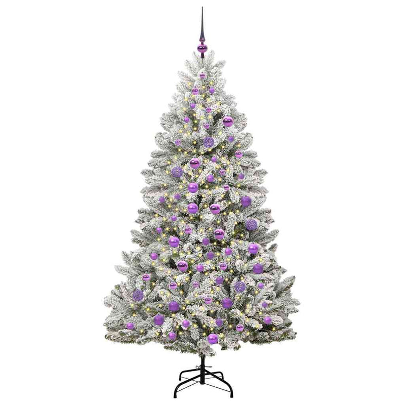 Load image into Gallery viewer, Vidaxl kunstkerstboom met 300 led groen en wit 180 cm pvc en metaal