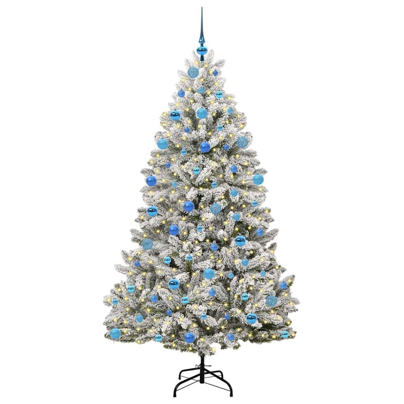 Load image into Gallery viewer, Vidaxl kunstkerstboom met 300 led groen en wit 180 cm pvc en metaal