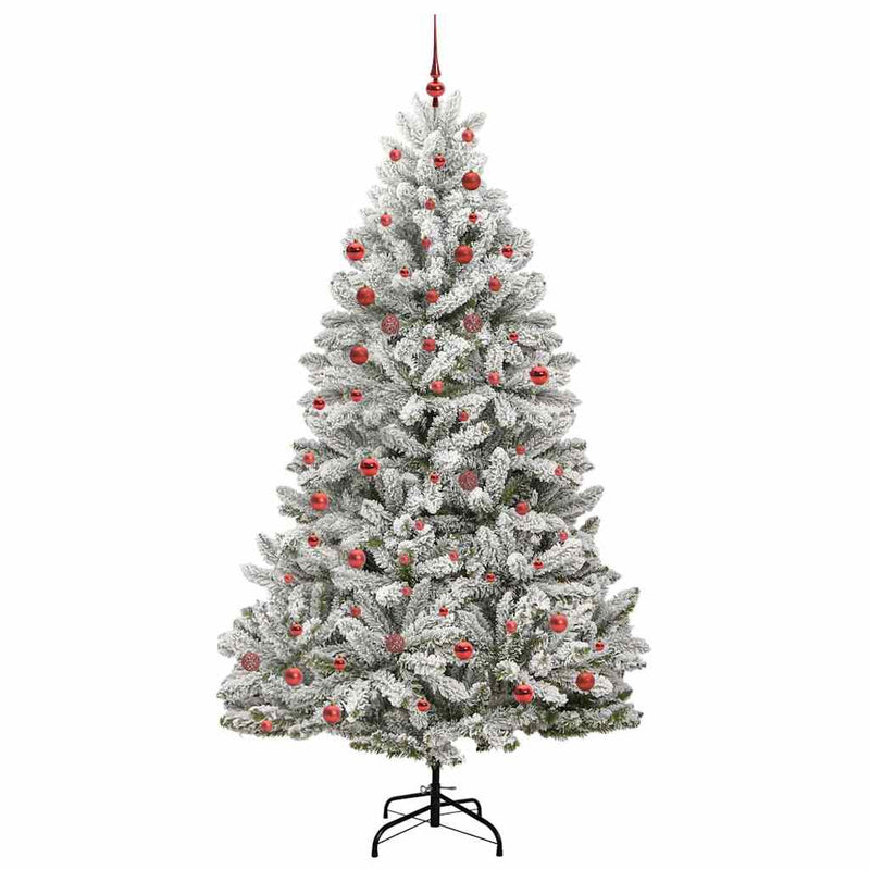 Load image into Gallery viewer, Vidaxl kunstkerstboom met 300 led groen en wit 210 cm pvc en metaal
