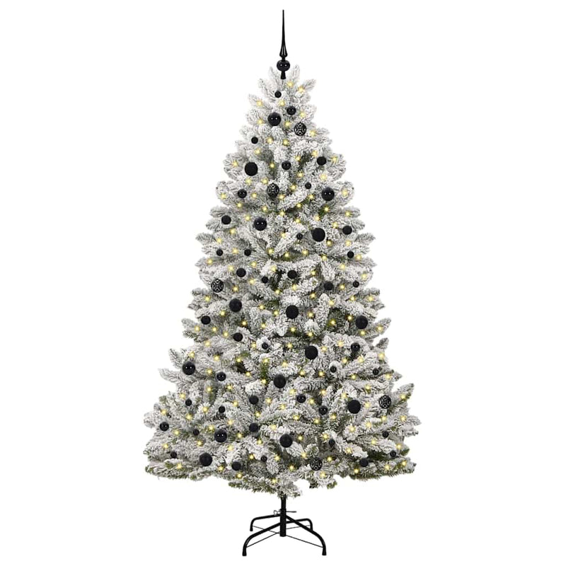 Load image into Gallery viewer, Vidaxl kunstkerstboom met 300 led groen en wit 210 cm pvc en metaal