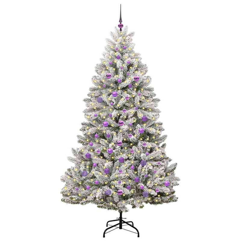 Load image into Gallery viewer, Vidaxl kunstkerstboom met 300 led groen en wit 210 cm pvc en metaal