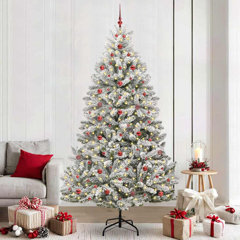 Load image into Gallery viewer, Vidaxl kunstkerstboom met 300 led groen en wit 240 cm pvc en metaal