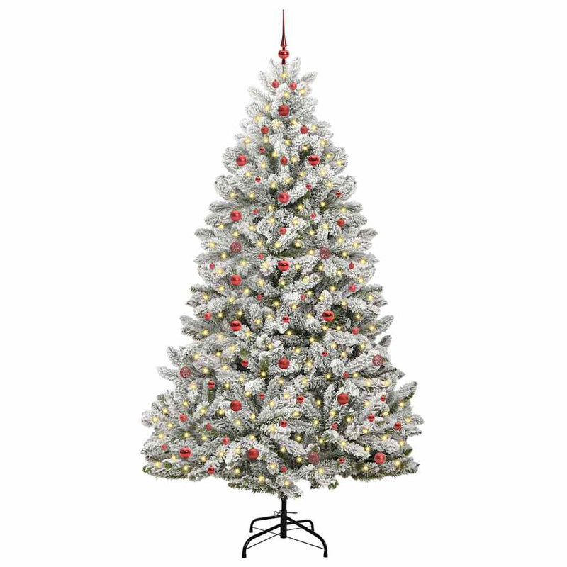 Load image into Gallery viewer, Vidaxl kunstkerstboom met 300 led groen en wit 240 cm pvc en metaal