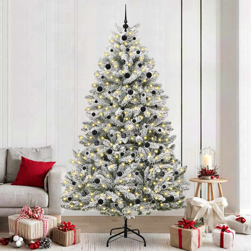 Load image into Gallery viewer, Vidaxl kunstkerstboom met 300 led groen en wit 240 cm pvc en metaal