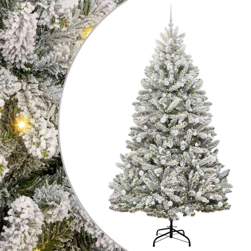Load image into Gallery viewer, Vidaxl kunstkerstboom met 300 led groen en wit 240 cm pvc en metaal